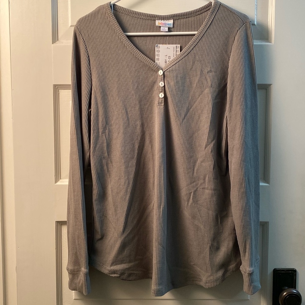 NWT LuLaRoe Ruby Long Sleeve Waffle Henley